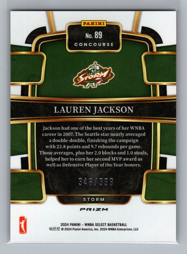 2024 Panini Select WNBA Lauren Jackson Seattle Red Blue Prizm /399 #89 9090 - Picture 2 of 2