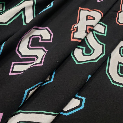 Big Tossed Numbers on Lightweight Cotton Spandex Jersey Knit Fabric - Picture 6 of 8