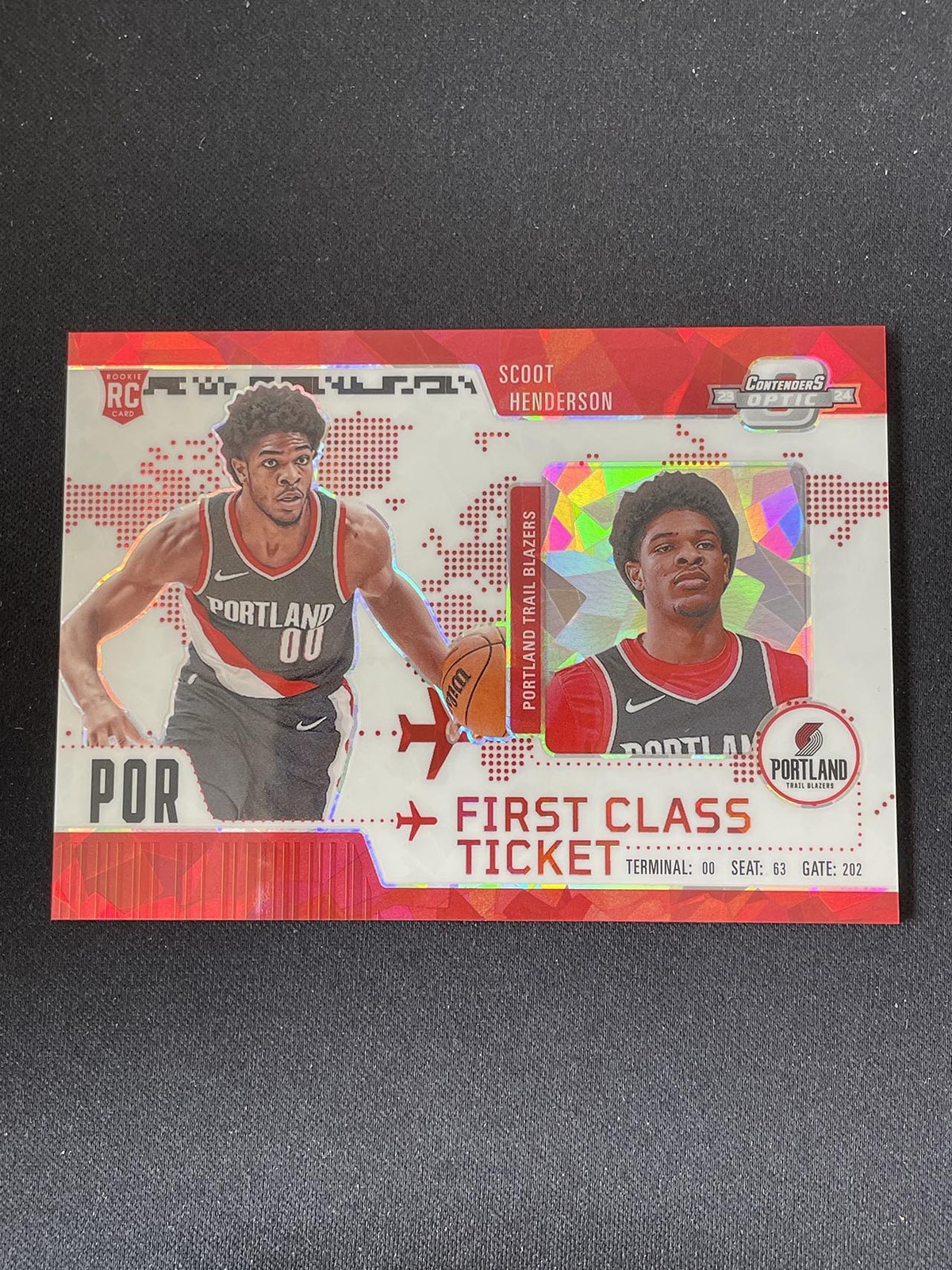 Scoot Henderson 2023-24 Contenders Optic First Class Ticket Red Ice 152/175 RC