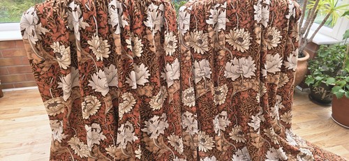 William Morris Chrysantheme gefütterte Vorhänge 54" Tropfen um 46" Breite - Bild 7 von 20
