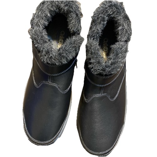 Orthofeet Damen Stiefeletten 12 Siena Knöchel schwarz orthopädisch Leder Kunstfell