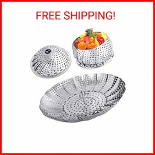 Veggie Vegetable Steamer Basket, Folding Steaming Basket, Metal Stainless Steel