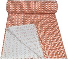 Indian Hand Block Print Quilt Kantha Bedspread Throw Cotton Blanket King Gudari