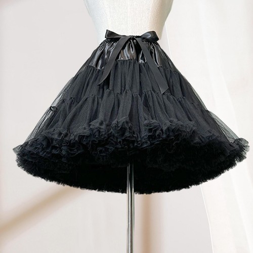 Women's Petticoat Fuller Skirt Elastic Waistband Ballet Dance Tutu Underskirt - Picture 29 of 35