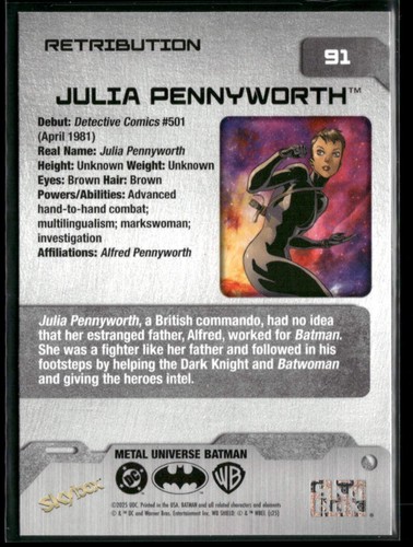 2025 Skybox Metal Universe Batman JULIA PENNYWORTH Retribution SP #91 HOT! - Picture 2 of 3