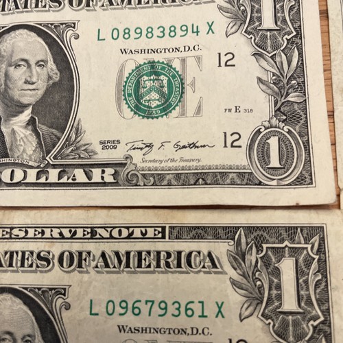 X $1 One Dollar Fed Notes Lot 20, Circul, 2-1988A, 2-1995, 16-2009. G78012967X - Picture 9 of 14