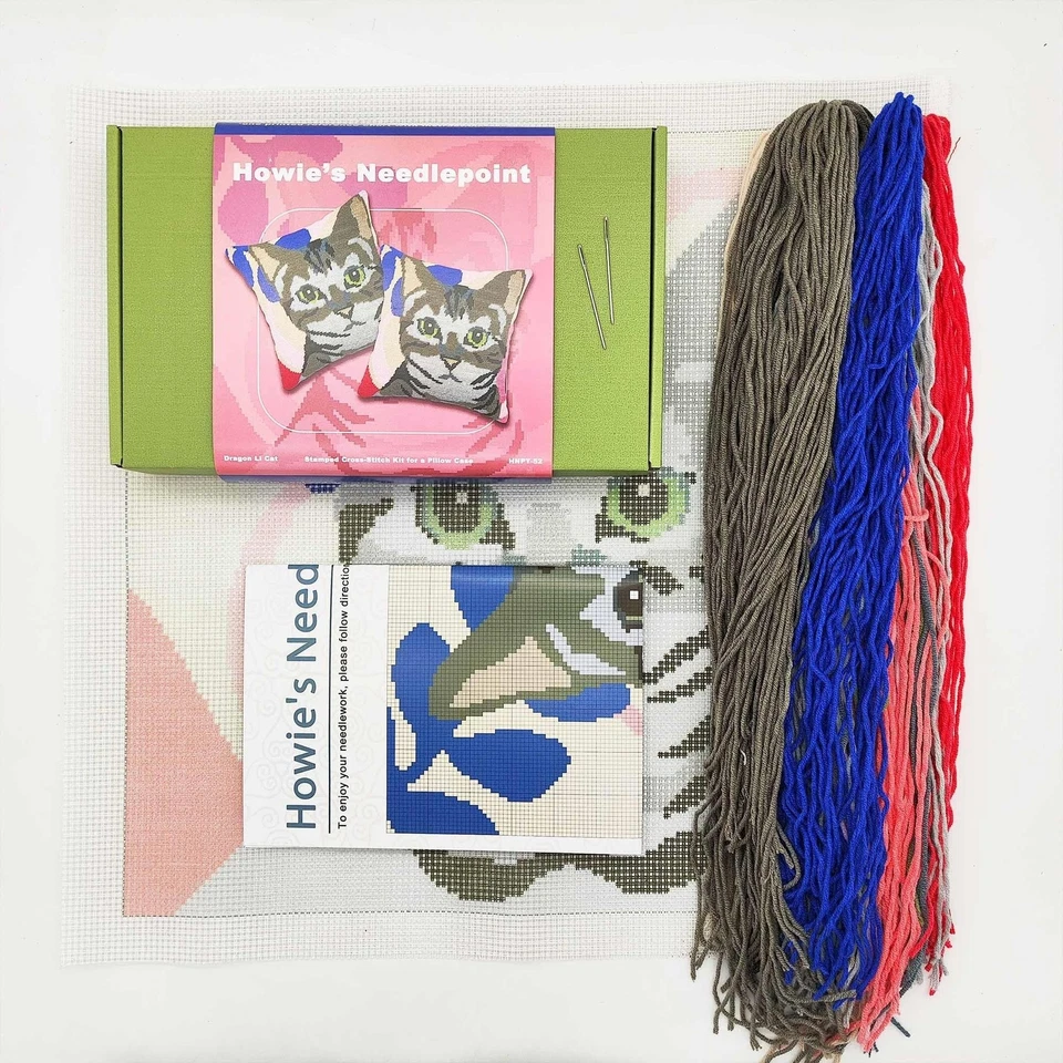 Kits de punta de aguja para adultos, kit de punto de cruz frontal de almohada con pa... Foto 2 de 4