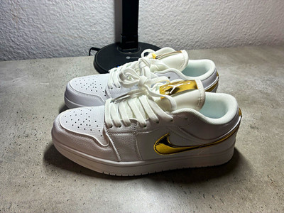 Jordan Air Jordan 1 Low Low Top Sneaker Leder Weiß/Gold EU 39 US 7 621078-006