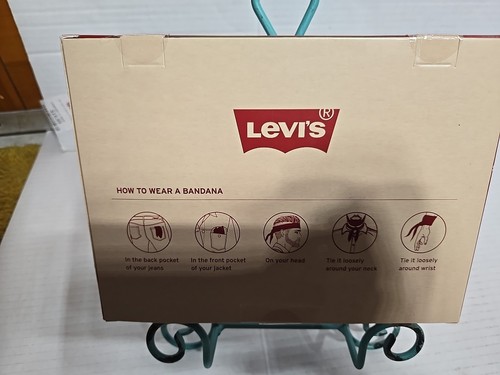 Levi's Set 6 Bandane Confezione, 100% Cotone, Bianco/Nero - Foto 2 di 3