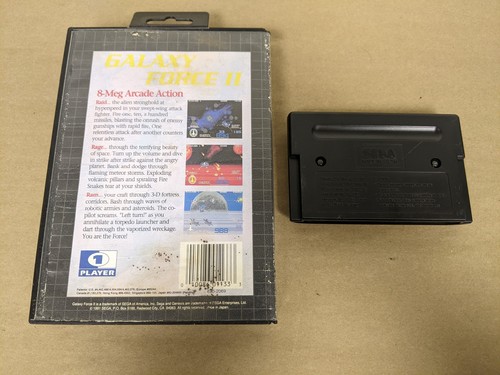 Galaxy Force II Sega Genesis Cartridge and Case cartridge label torn - Photo 2/4