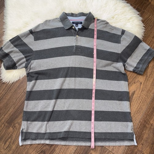 Tommy Hilfiger VINTAGE Herren XXL grau gestreift Kurzarm Polo Style Shirt - Bild 8 von 10