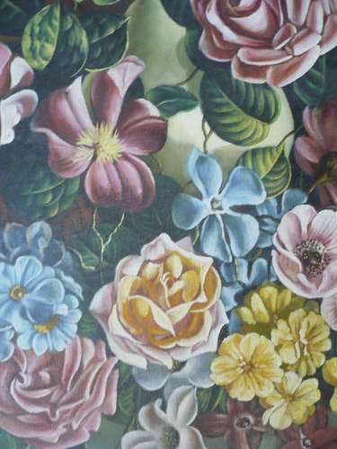 SCHOUTEN, VINTAGE FLORAL FLOWERS STILL LIFE OIL PAINTING CANVAS REALISM COLORFUL - Picture 6 of 17