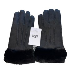 Uggs Exposed SheepSkin Gloves Black, Medium made in Philippines Real Dyed Fur 2