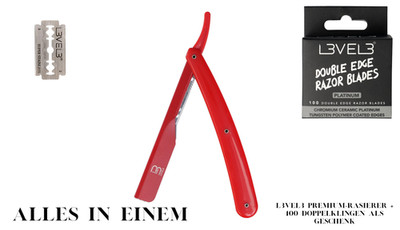 L3VEL3 Premium Razor + 100 Double Edge Blades