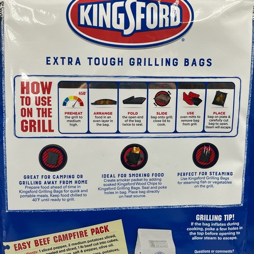 4-pack 4/PC (16 bags) Kingsford Extra Tough Grilling Bags Grill Smoke Steam NEW - Picture 3 of 4