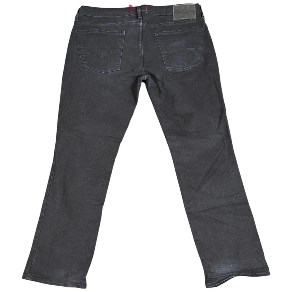 Pantalones de mezclilla para hombre Guess 36x30 Brit Rocker negros ajustados cónicos lavado oscuro Y2K Foto 2 de 3