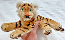 Vtg Steiff Lying Tiger Cub Plush Glass Eyes 14 Germany