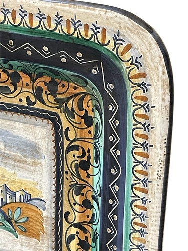 Italian Ceramic Large Platter SACA CASTELLI Italy Decorative 13.5" - Picture 5 of 9