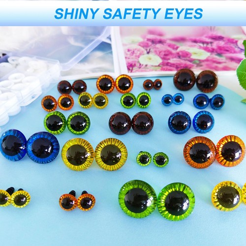 100pcs Safety Eyes 11mm-23mm Glitter Safety Eyes for Amigurumi Colored Plasti... - Bild 4 von 6