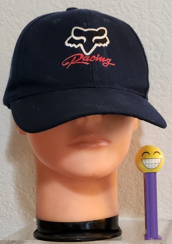 Fox Racing Ball Cap Hat Navy Blue Adjustable Hook/Loop Embroidered 2004 Vintage - Picture 1 of 10