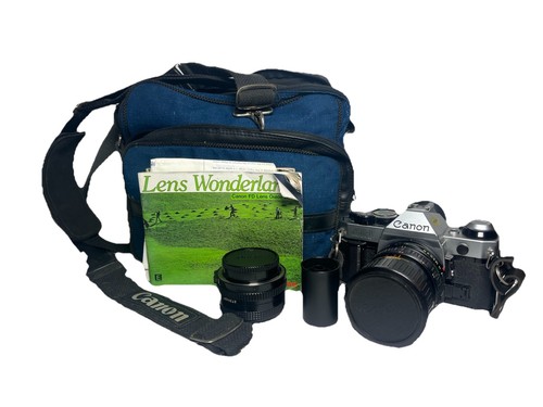 Near MINT Canon AE-1 Silver SLR 35mm Film Camera With 2 Lenses Bundle Original - Picture 20 of 20