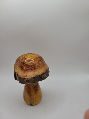 Handcarved Wood Mushroom - Picture 3 of 6