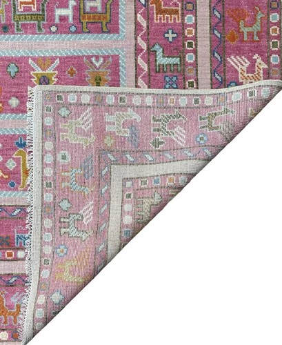 Oushak Hand Knotted Pink 4x6, 5x8, 6x9, 7x10, 8x10, 9x12, 10x14 Wool Area Rug - Picture 9 of 9