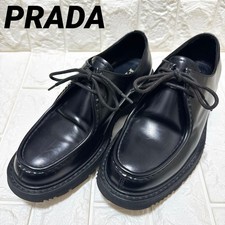PRADA Men's Dress Shoes Loafers Leather Black UK5/US6 112970c