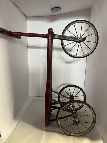 Antique Tricycle Children Toddler's Wooden Seat/Handle Vintage 3-Wheeler - Picture 5 of 9