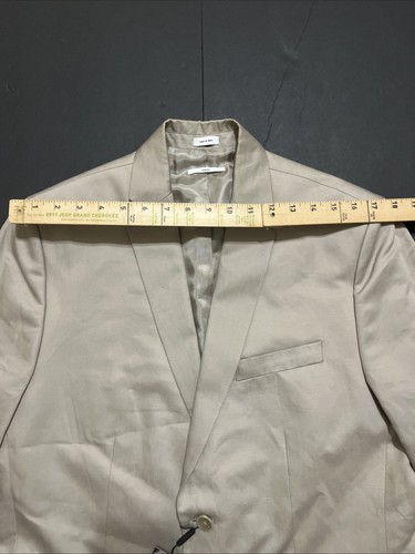 Calvin Klein Herren Beige Hellbraun Leinen Baumwolle Sport Mantel Blazer Jacke Gr. L Neu - Bild 6 von 16