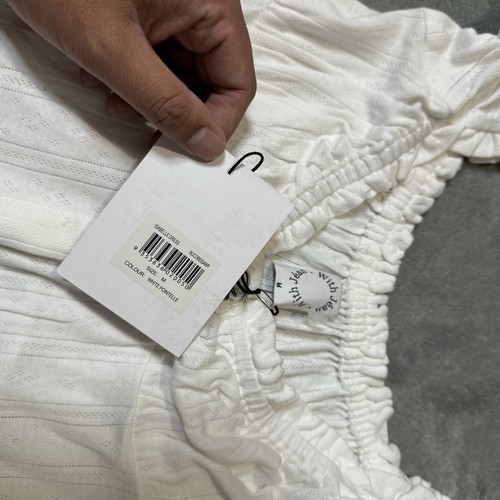 With Jeans Neu mit Etikett Isabelle Pointelle Kleid in Weiß Größe M Cottage Indie Y2K - Bild 4 von 10