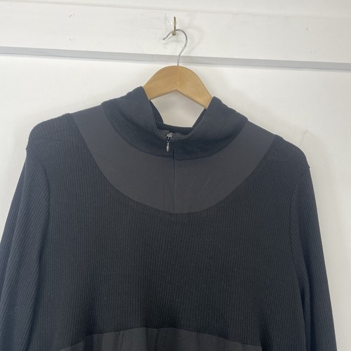 Neslay Women's Black Quirky Boho Textured Long Sleeve Cotton Dress Size 2 - Picture 6 of 10