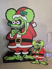 Christmas Rat Fink LED Lamp With Matching  Christmas Tree Ornament.