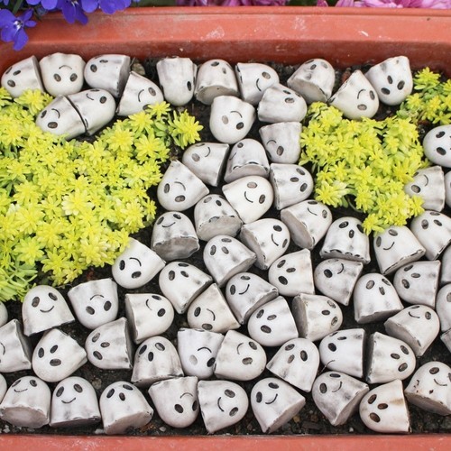 Mini Halloween Ghost Decoration Skull Statue Decorations Flower Pot Decoration - Picture 9 of 14