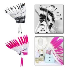 Indian Hat Feather Headdress Hair Band Headwear for Performance Party Party