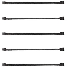 5 Pack 4-Pin PWM Fan Splitter Cable, Sleeved Braided Adapter 1 to 1,5