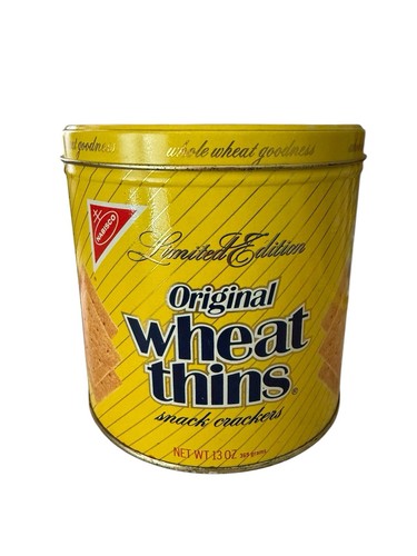Vintage 1987 Nabisco Original Wheat Thins Snack Cracker Tin 13oz Limited Edition - Picture 1 of 13