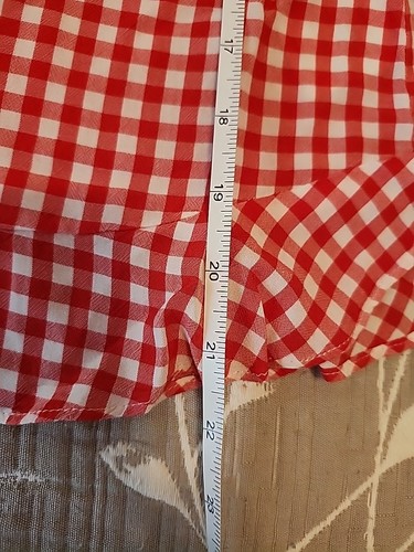 Red Gingham Top XS farmhouse cottage 3/4 Bell Sleeve Velvet Graham & Spencer USA - Picture 8 of 10