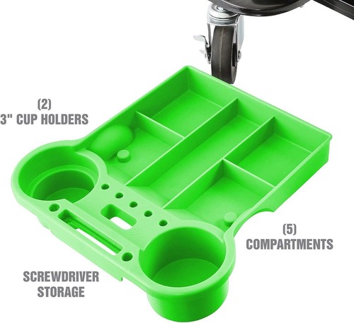 Durable Mechanic Stool with 300 lb Capacity and Extra Large Wheels - OEMTOOLS - Picture 7 of 11