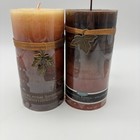2 - Home Interior Pillar Candles  3"x6” - 2 scents -Vanilla, Maple Pumpkin