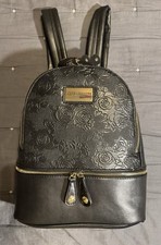 MARC NEW YORK ANDREW MARC Black Floral Print Backpack Purse New with Tags