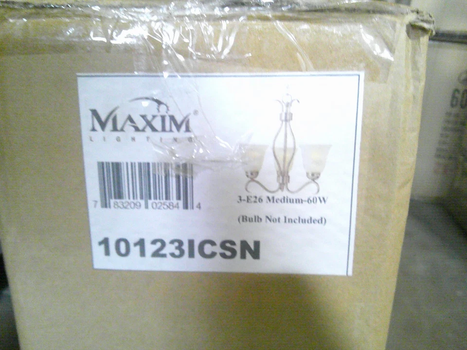 Lámpara de araña Maxim Lighting 10123ICSN Basix 3 luces níquel satinado regulable Foto 2 de 3
