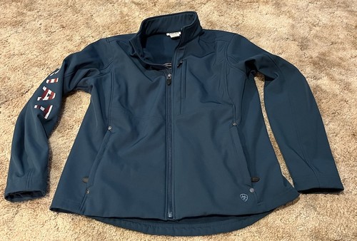 ARIAT Damen New Team Patriot Softshelljacke mittelblau wasserabweisend XXL - Bild 4 von 5