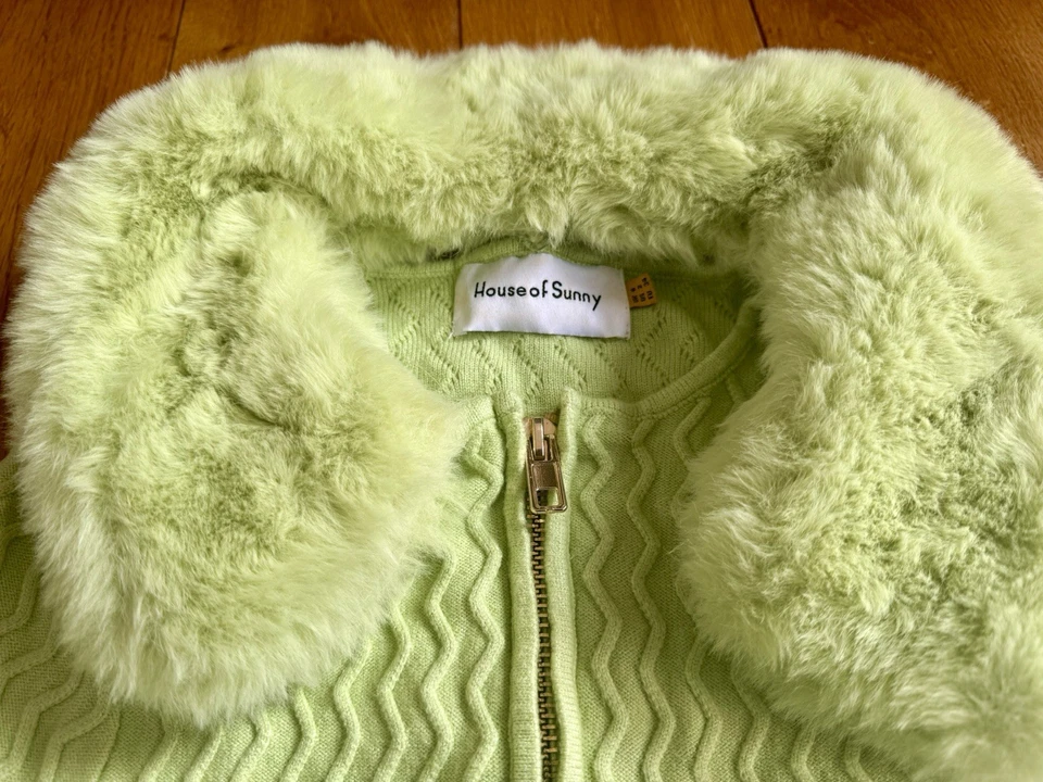 House Of Sunny 🍋‍🟩Green Island 🍏 Peggy Cardigan UK 6 Spring Easter  - Image 3 of 3