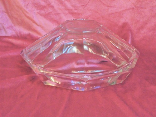 Vtg Art Deco Cubist Centerpiece Bowl Kosta Boda B1227 Crystal Swedish Art Glass - Picture 4 of 4