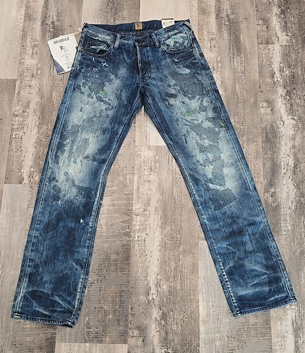 PRPS Barracuda Low Rise Straight Leg Couture Washed Button Fly Jeans Gr. 32 x 34 - Bild 1 von 7