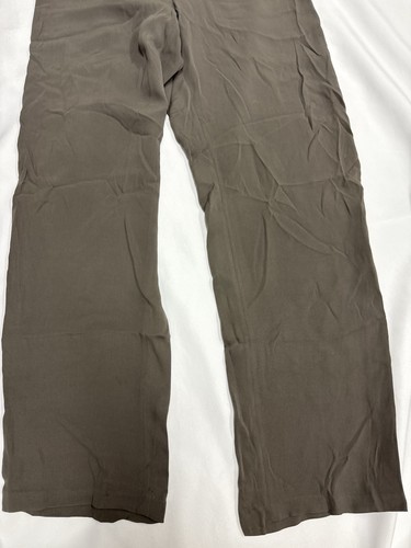 Eileen Fisher zinngrau 100 % Seide gerades Bein Hose Frontreißverschluss Small - Bild 8 von 12