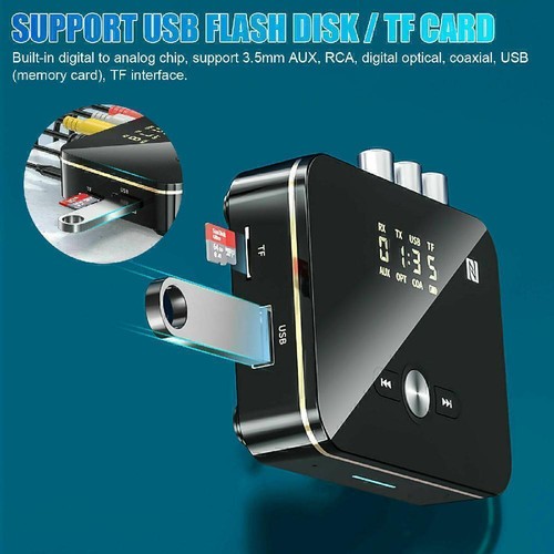 NFC Multi-Function Bluetooth Receiver Wireless 3.5mm AUX to 2RCA Audio Adapter - Afbeelding 12 van 12
