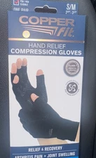 New Copper Fit Hand Relief Compression Gloves - S/M