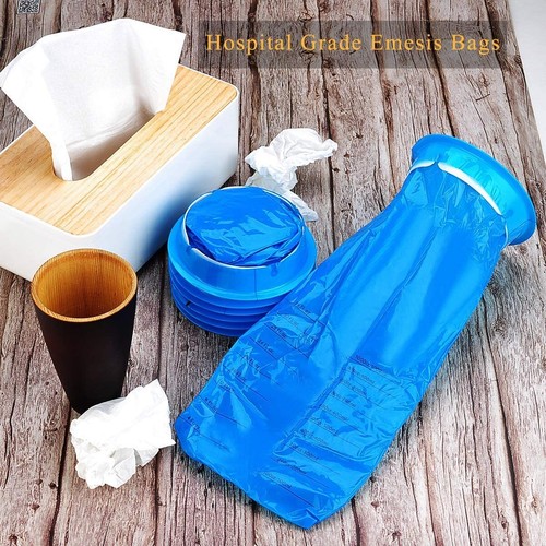 10-Pack Disposable Emesis Vomit Puke Throw-Up Barf Bags Air Sea Car Sickness Aid - Picture 11 of 11